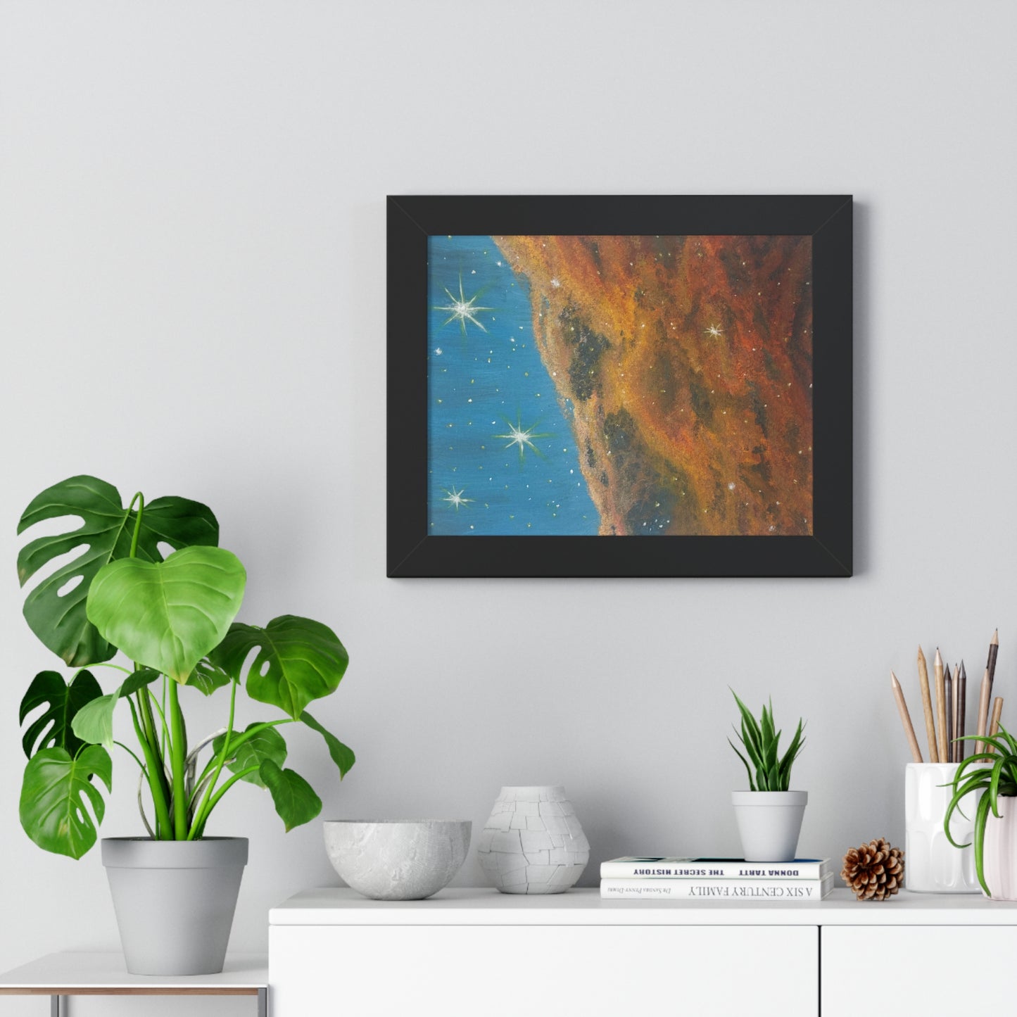 Stellar Drift – Nebula Space Framed Poster Print