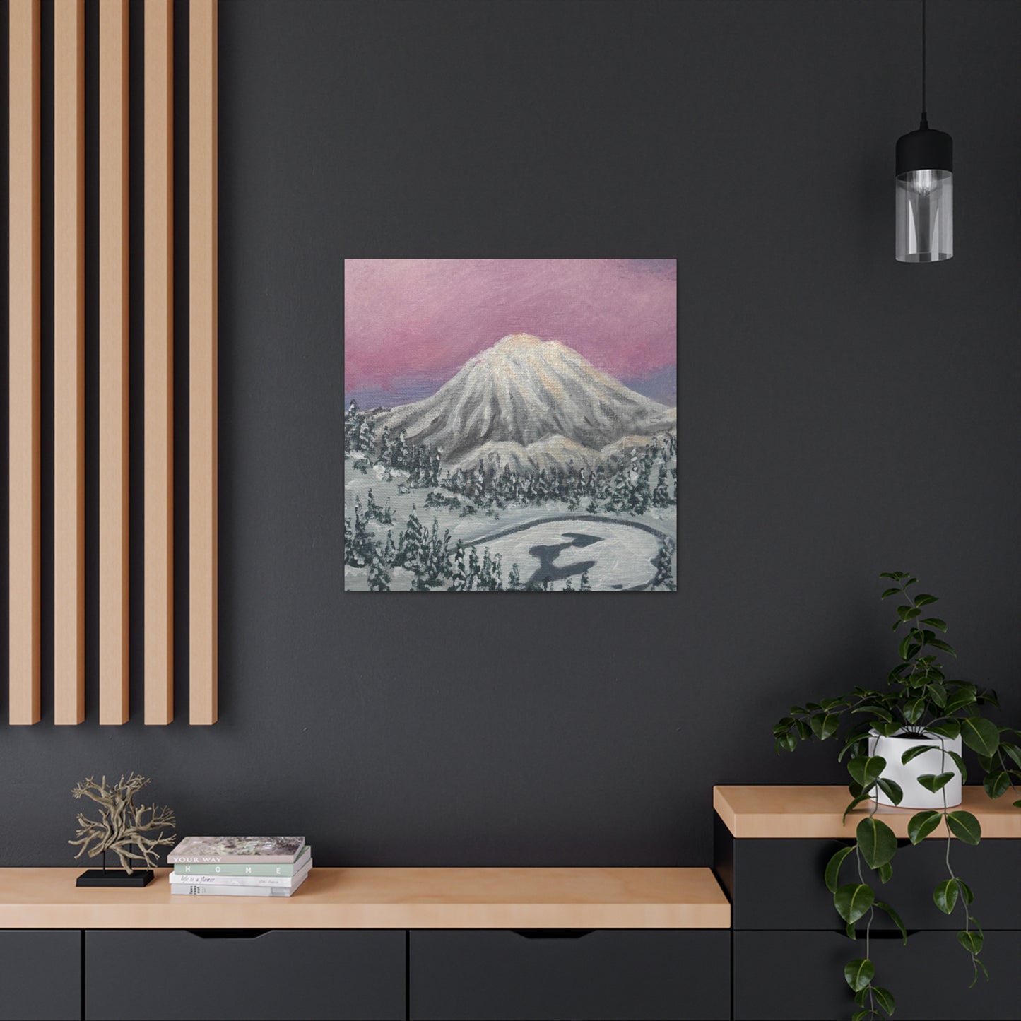 Serene Snow Peak – Winter Mountain Canvas Print