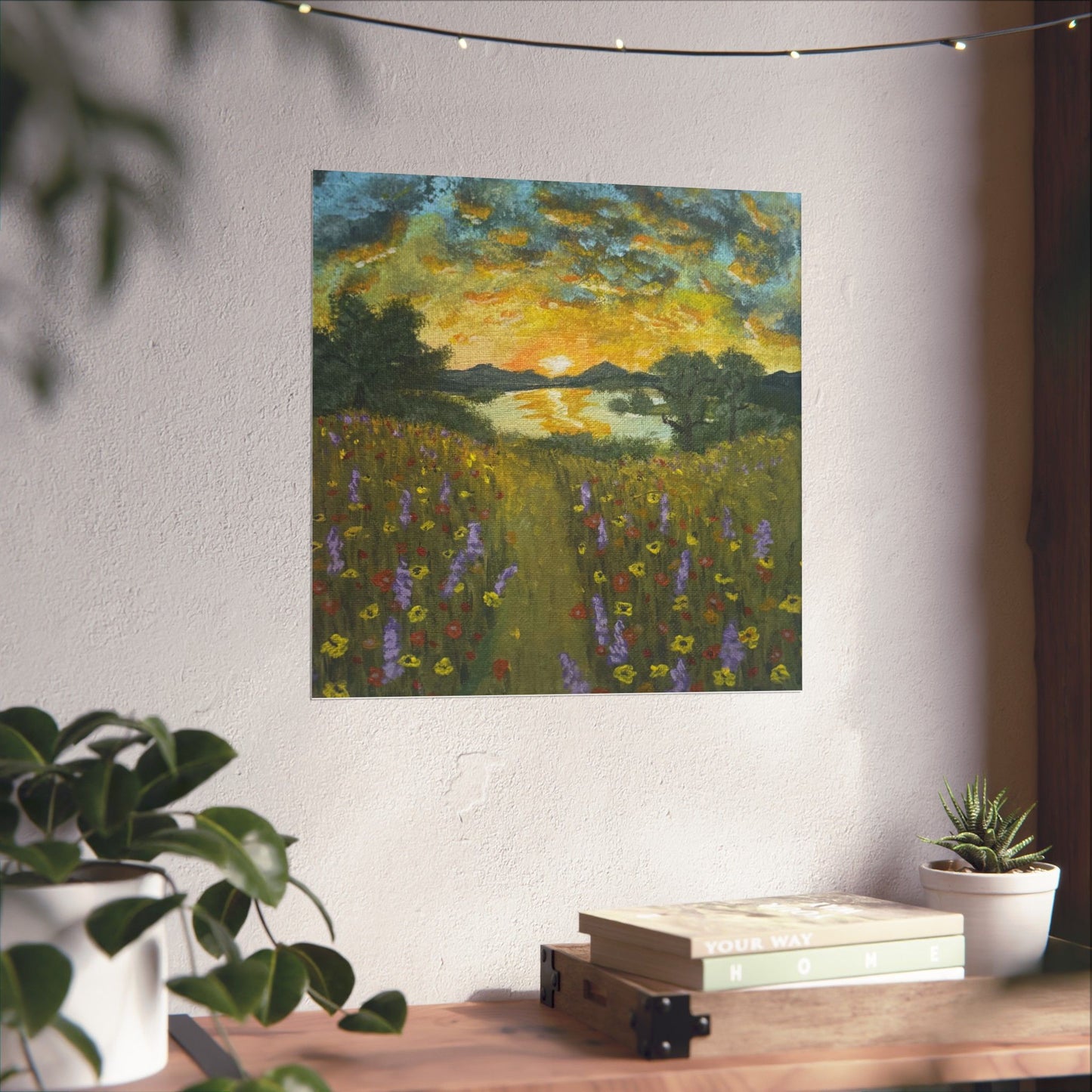 Wildflowers – Meadow Landscape Poster Print