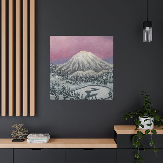 Serene Snow Peak – Winter Mountain Canvas Print