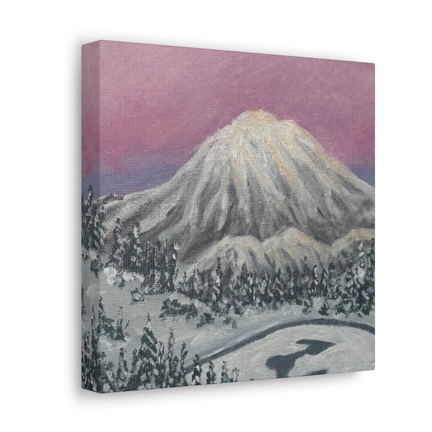 Serene Snow Peak – Winter Mountain Canvas Print