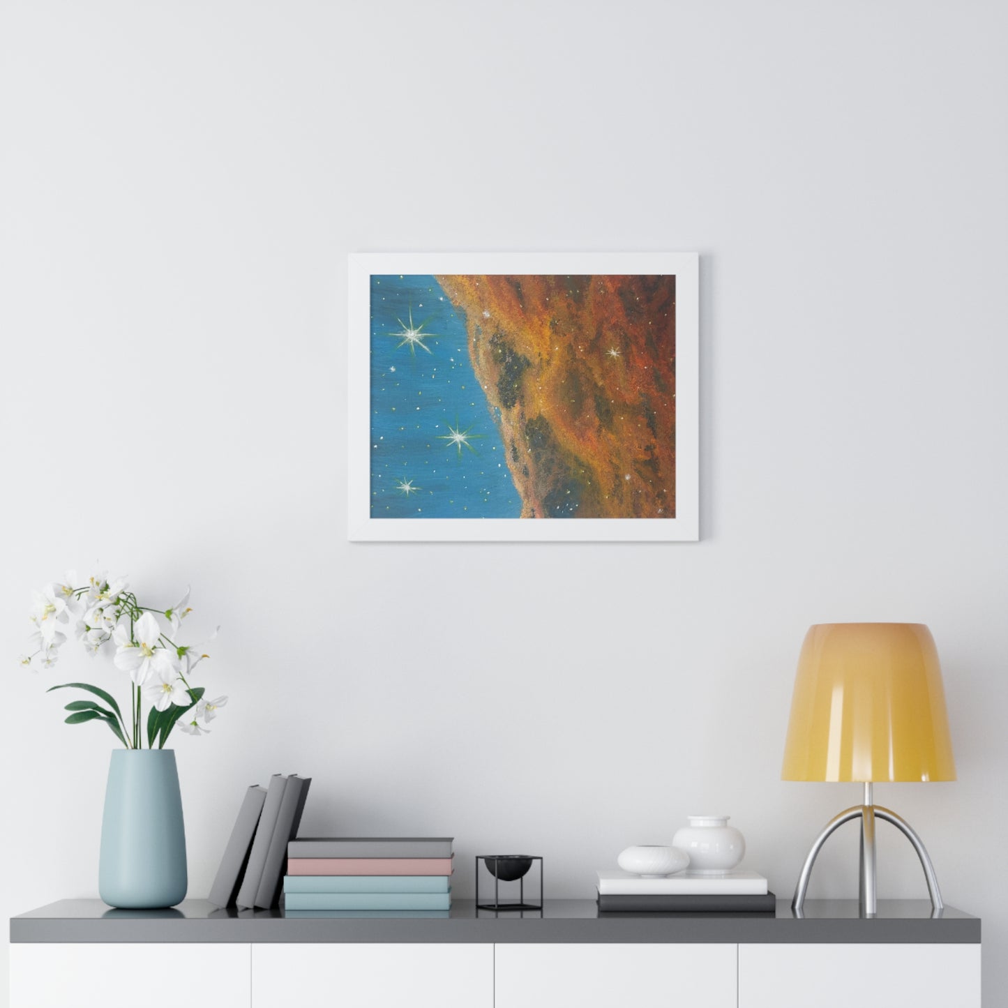 Stellar Drift – Nebula Space Framed Poster Print