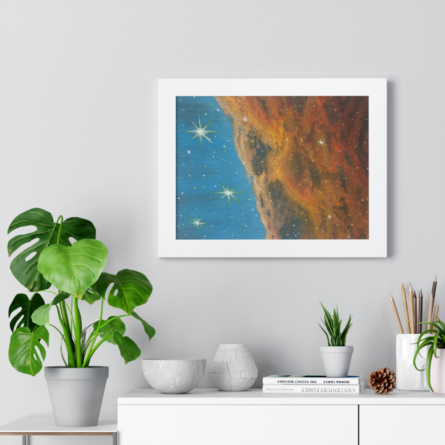 Stellar Drift – Nebula Space Framed Poster Print