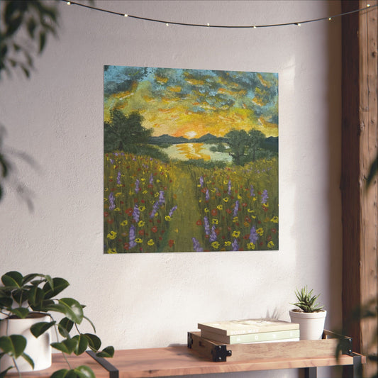 Wildflowers – Meadow Landscape Poster Print